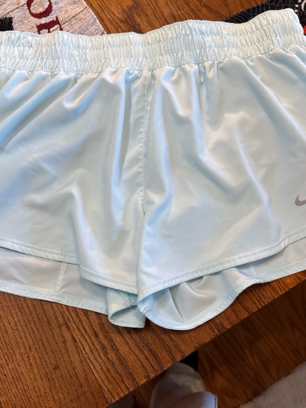 Nike Light Blue Women's Layered Athletic Shorts